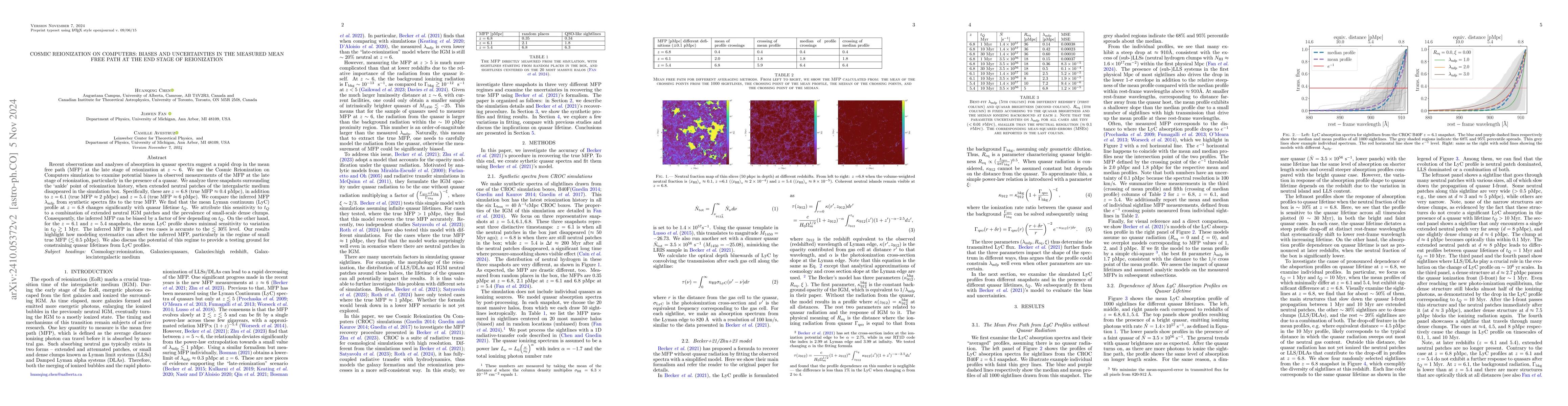 Thumbnail for Cosmic Reionization On Computers: Biases and Uncertainties in the
  Measured Mean Free Path at the End Stage of Reionization