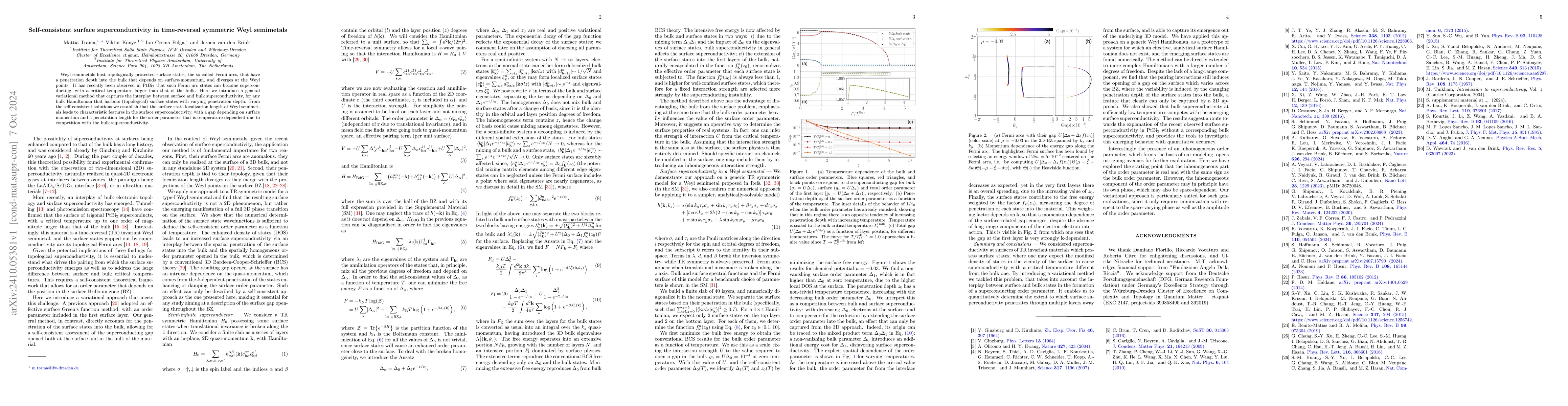 Thumbnail for Self-consistent surface superconductivity in time-reversal symmetric
  Weyl semimetals