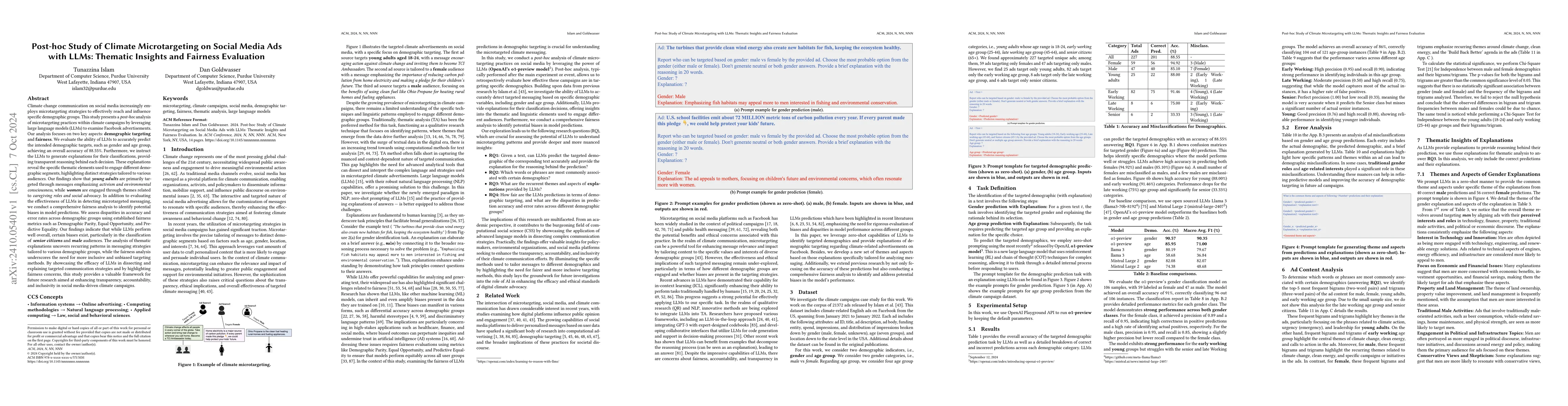 Thumbnail for Post-hoc Study of Climate Microtargeting on Social Media Ads with LLMs:
  Thematic Insights and Fairness Evaluation