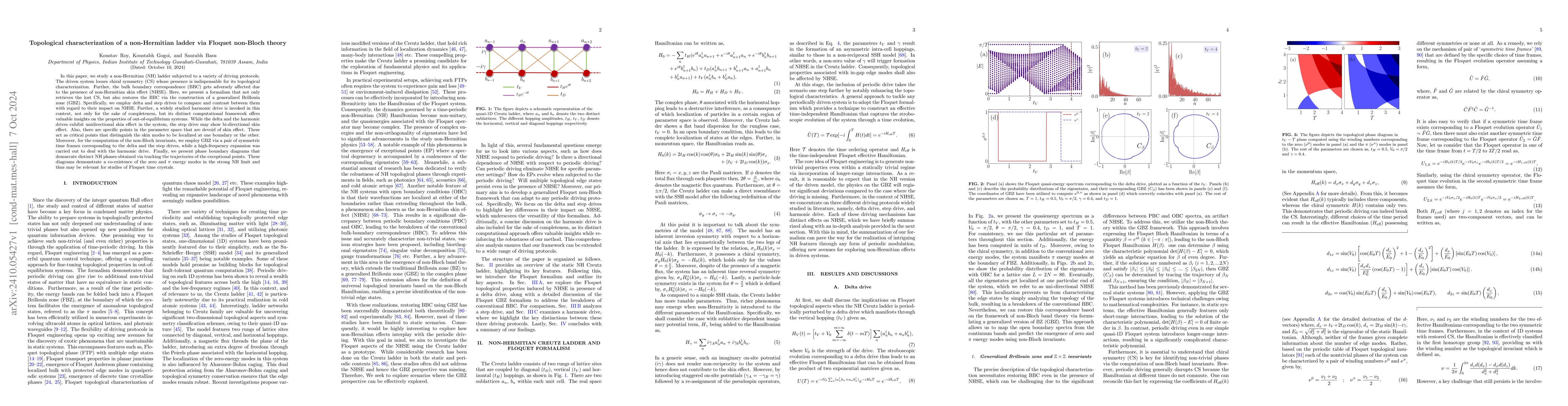 Thumbnail for Topological characterization of a non-Hermitian ladder via Floquet
  non-Bloch theory