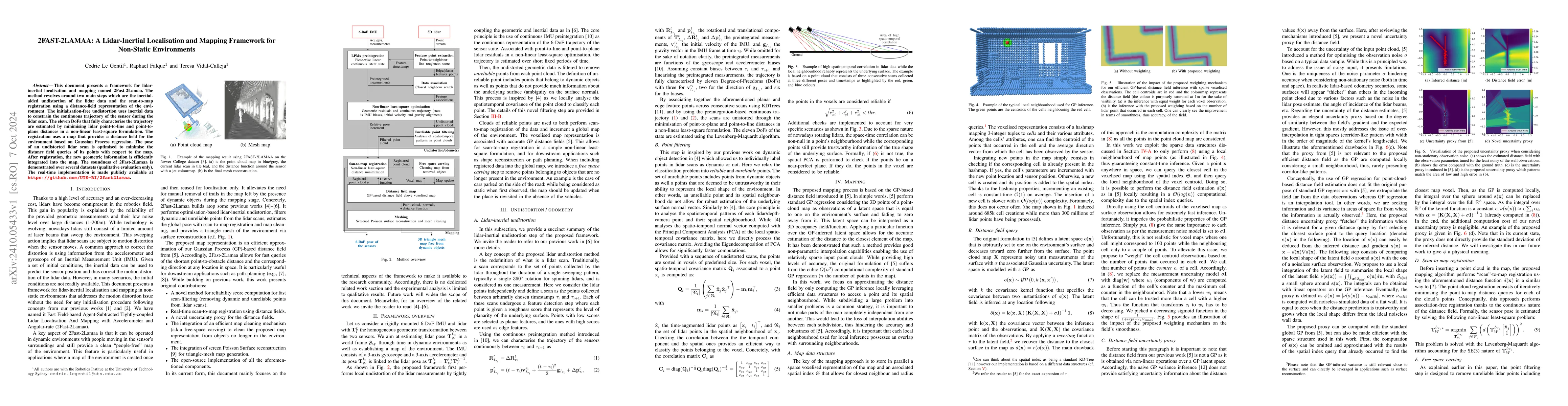 Thumbnail for 2FAST-2LAMAA: A Lidar-Inertial Localisation and Mapping Framework for
  Non-Static Environments