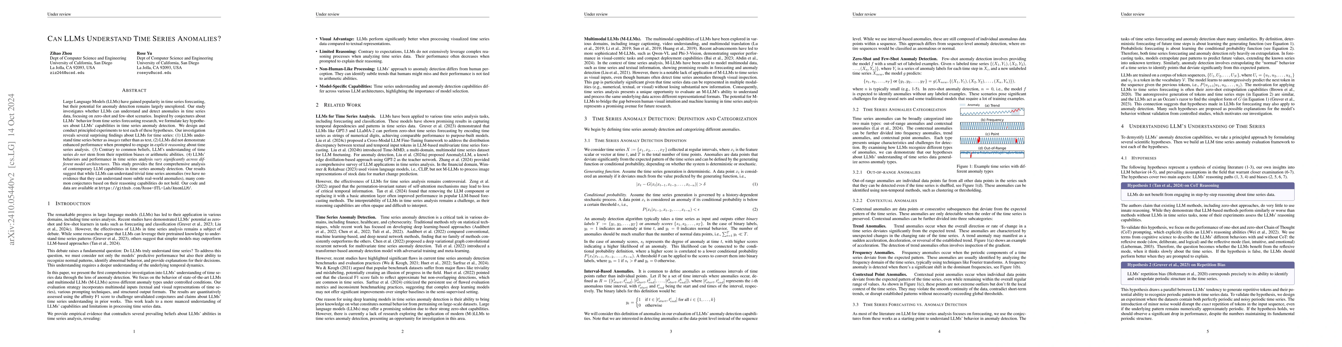 Thumbnail for Can LLMs Understand Time Series Anomalies?