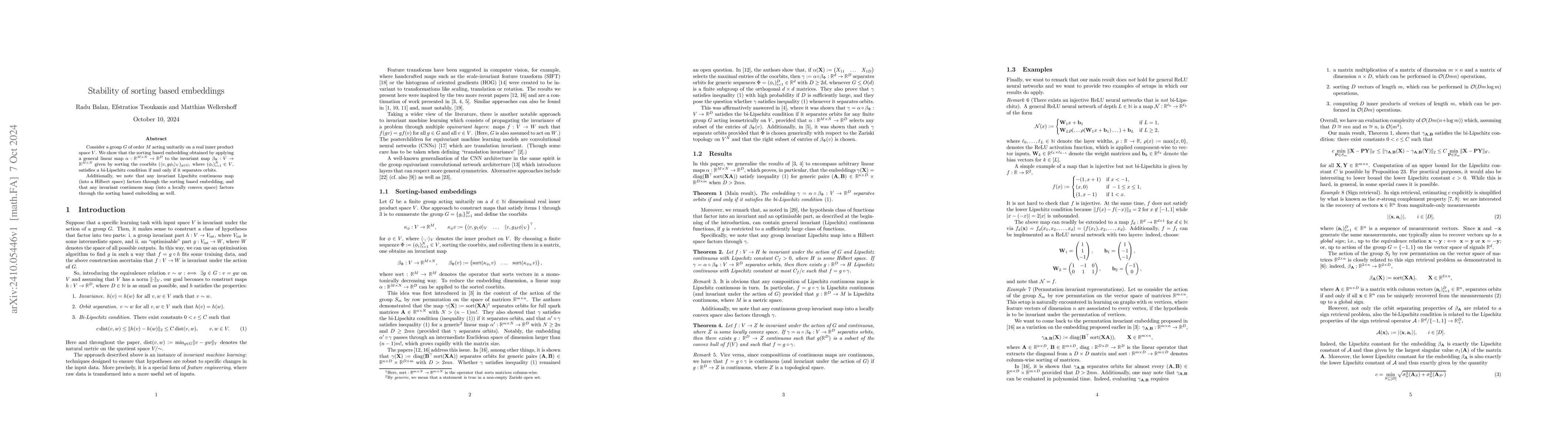 Thumbnail for Stability of sorting based embeddings