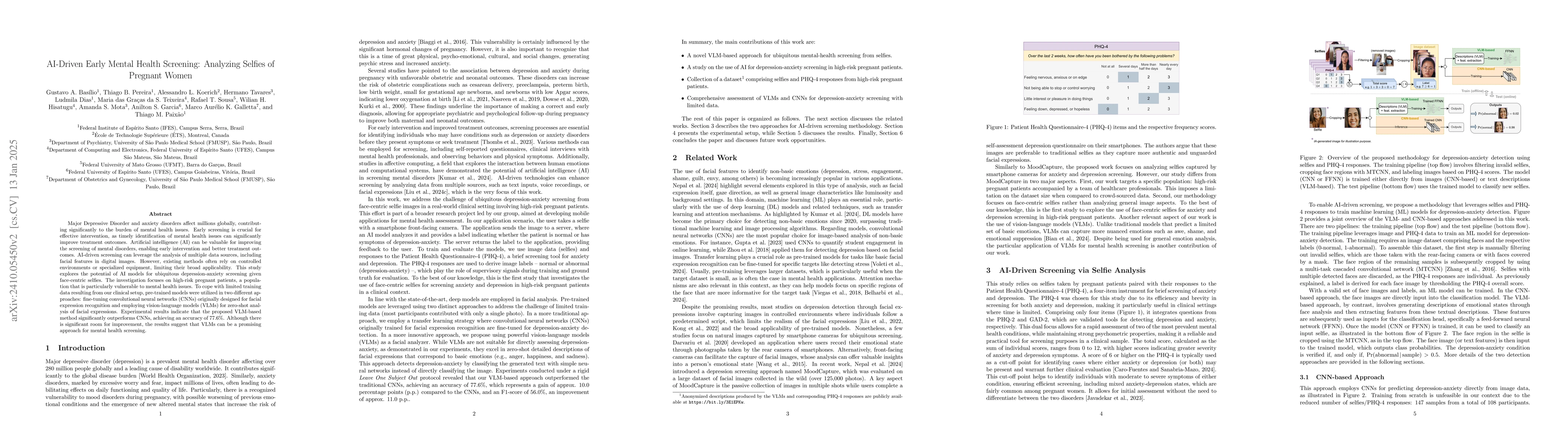 Thumbnail for AI-Driven Early Mental Health Screening with Limited Data: Analyzing
  Selfies of Pregnant Women