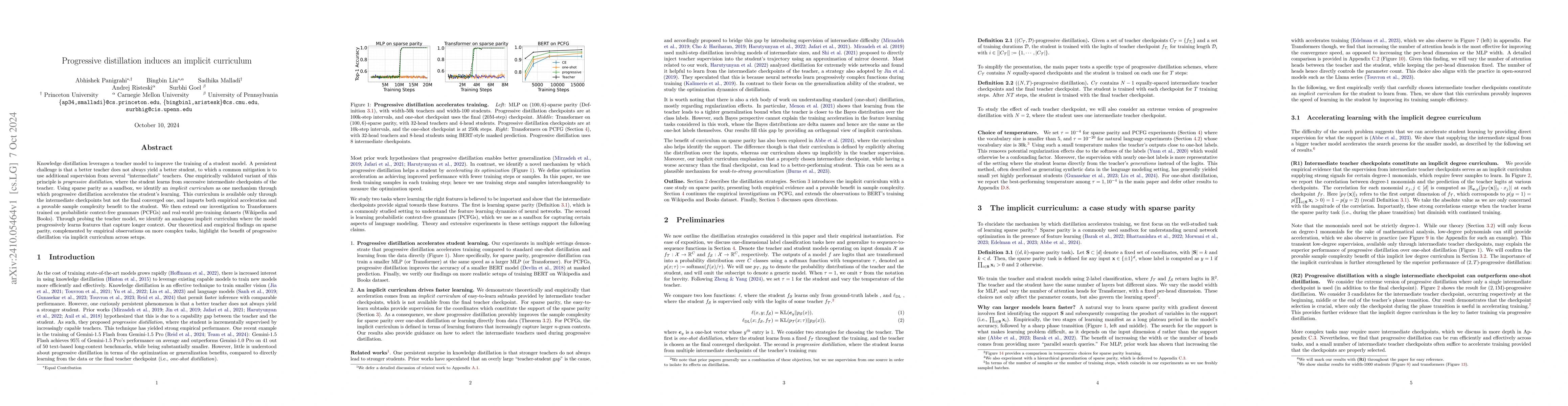 Thumbnail for Progressive distillation induces an implicit curriculum