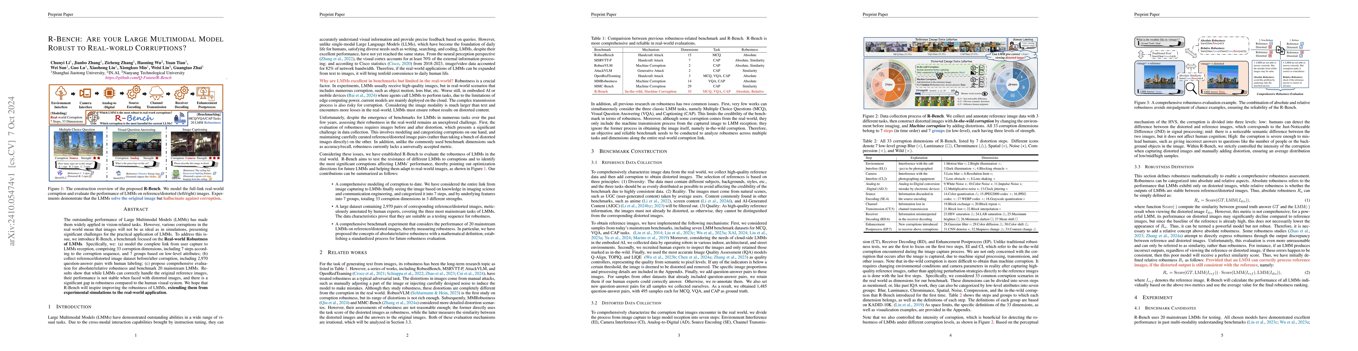 Thumbnail for R-Bench: Are your Large Multimodal Model Robust to Real-world
  Corruptions?