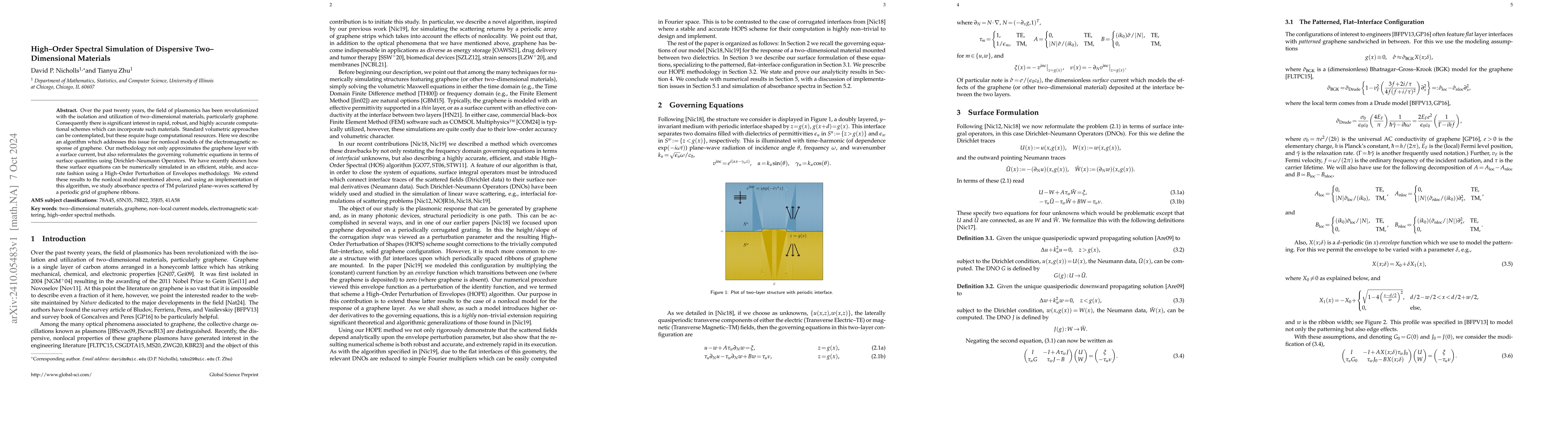 Thumbnail for High-Order Spectral Simulation of Dispersive Two-Dimensional Materials