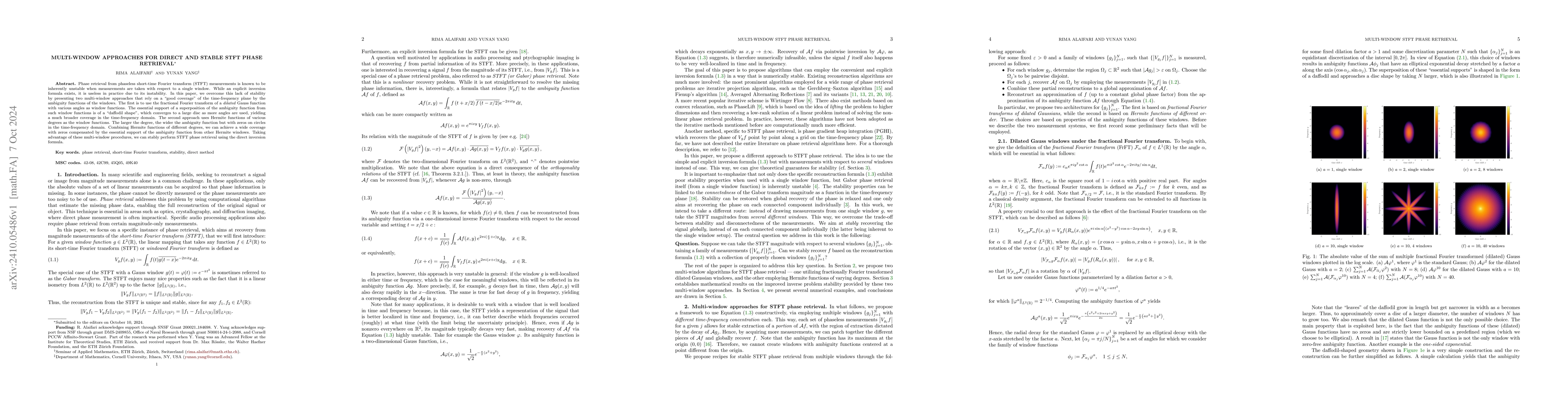 Thumbnail for Multi-Window Approaches for Direct and Stable STFT Phase Retrieval