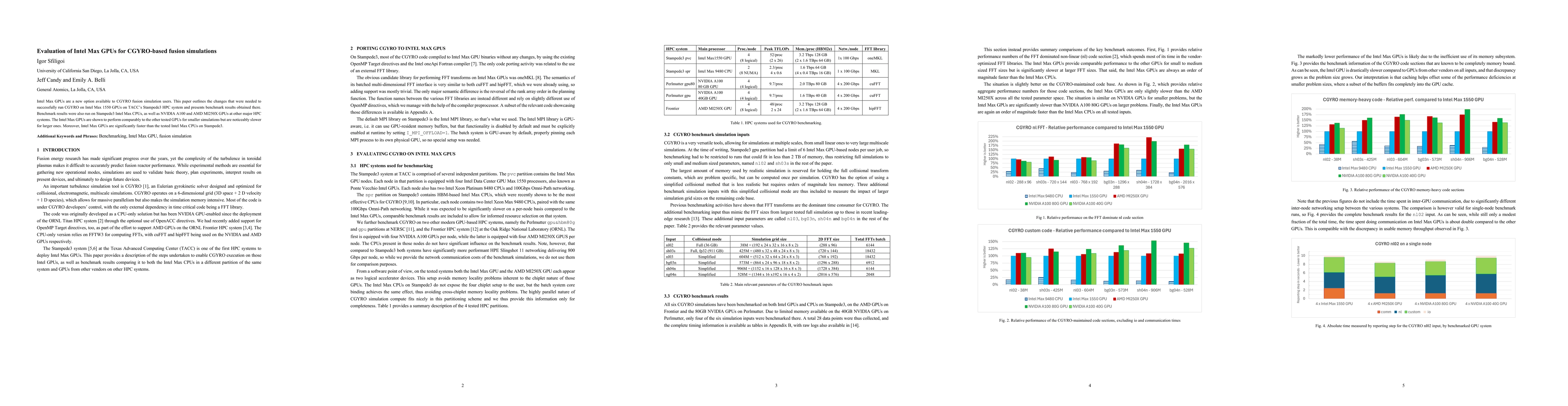 Thumbnail for Evaluation of Intel Max GPUs for CGYRO-based fusion simulations