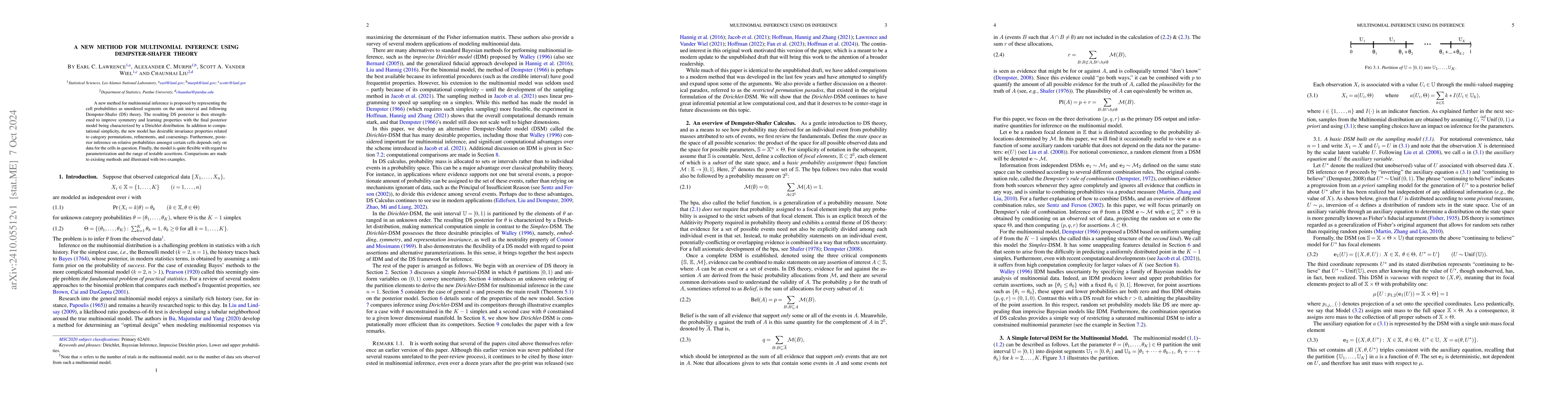 Thumbnail for A New Method for Multinomial Inference using Dempster-Shafer Theory