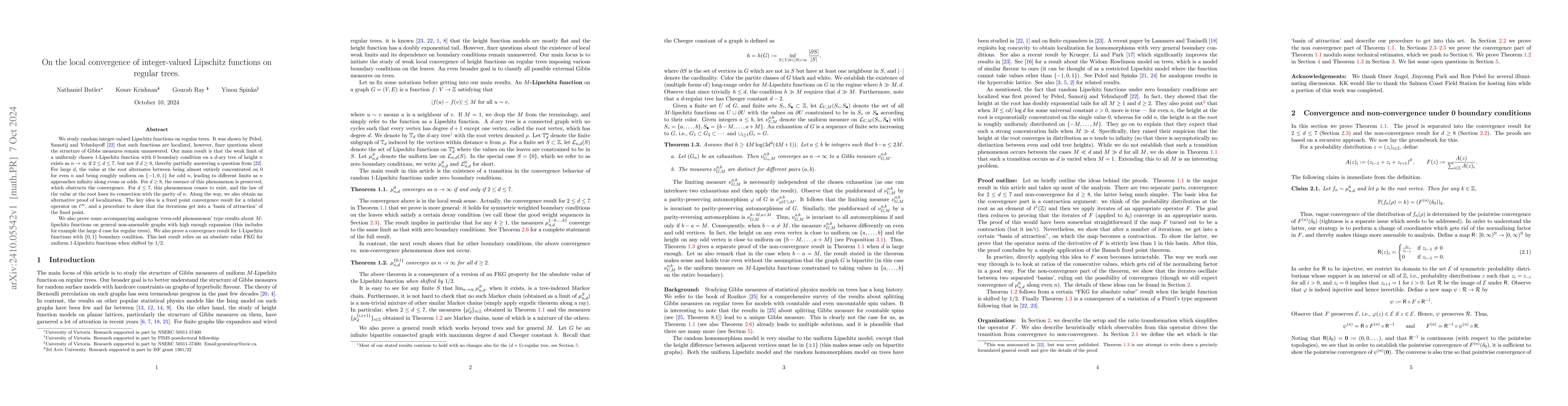 Thumbnail for On the local convergence of integer-valued Lipschitz functions on
  regular trees