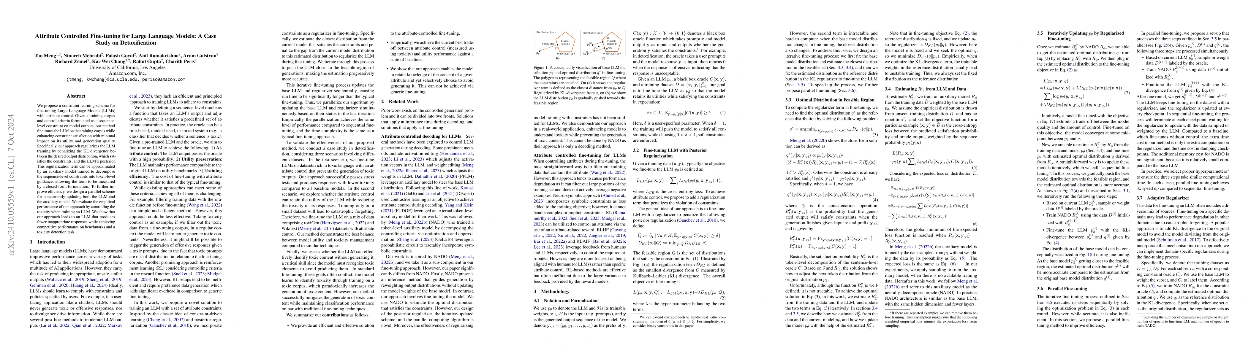 Thumbnail for Attribute Controlled Fine-tuning for Large Language Models: A Case Study
  on Detoxification