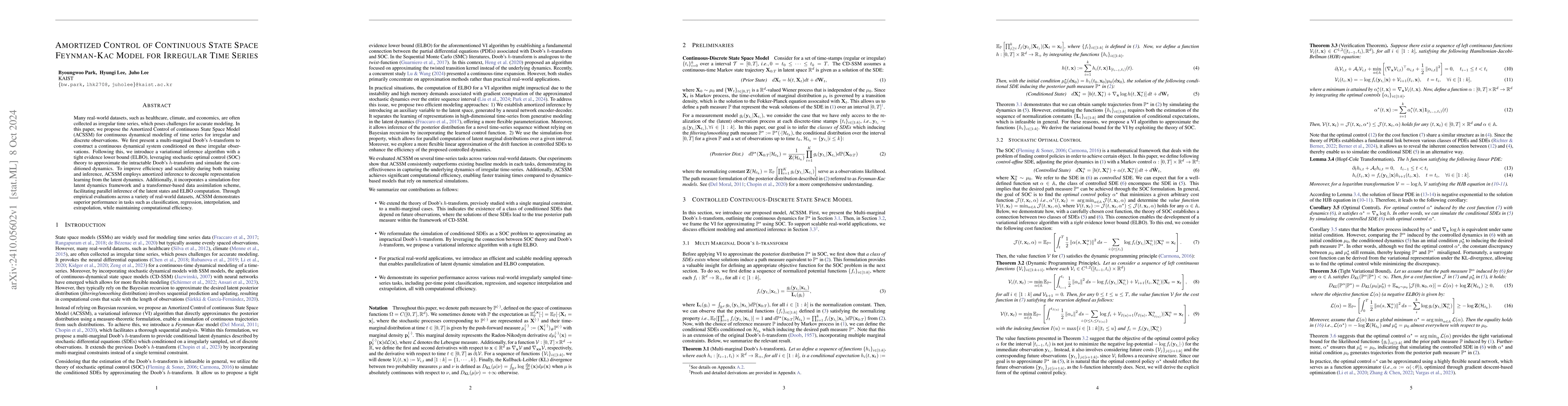 Thumbnail for Amortized Control of Continuous State Space Feynman-Kac Model for
  Irregular Time Series