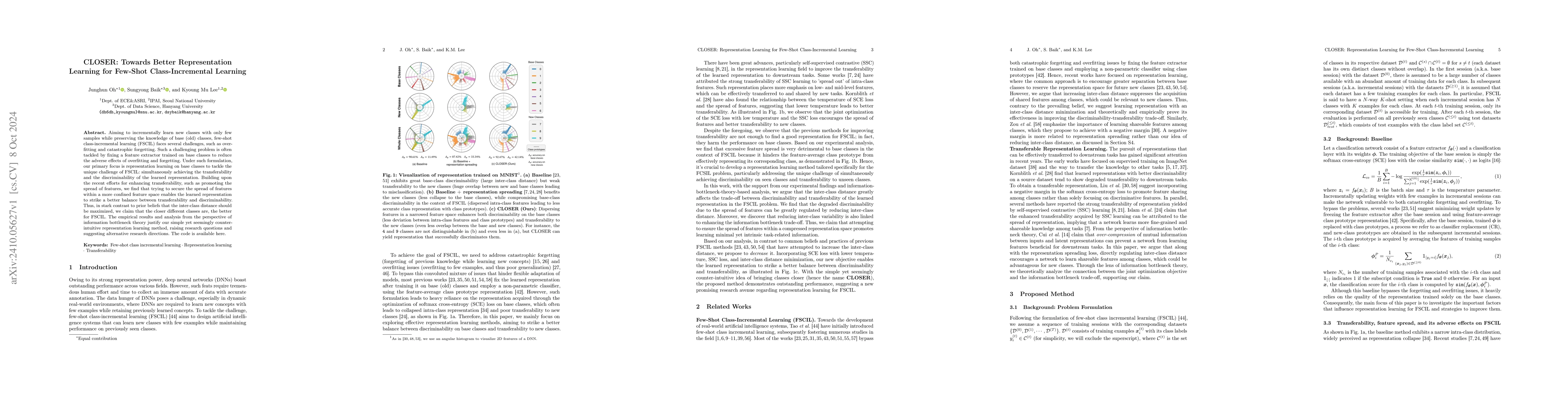 Thumbnail for CLOSER: Towards Better Representation Learning for Few-Shot
  Class-Incremental Learning