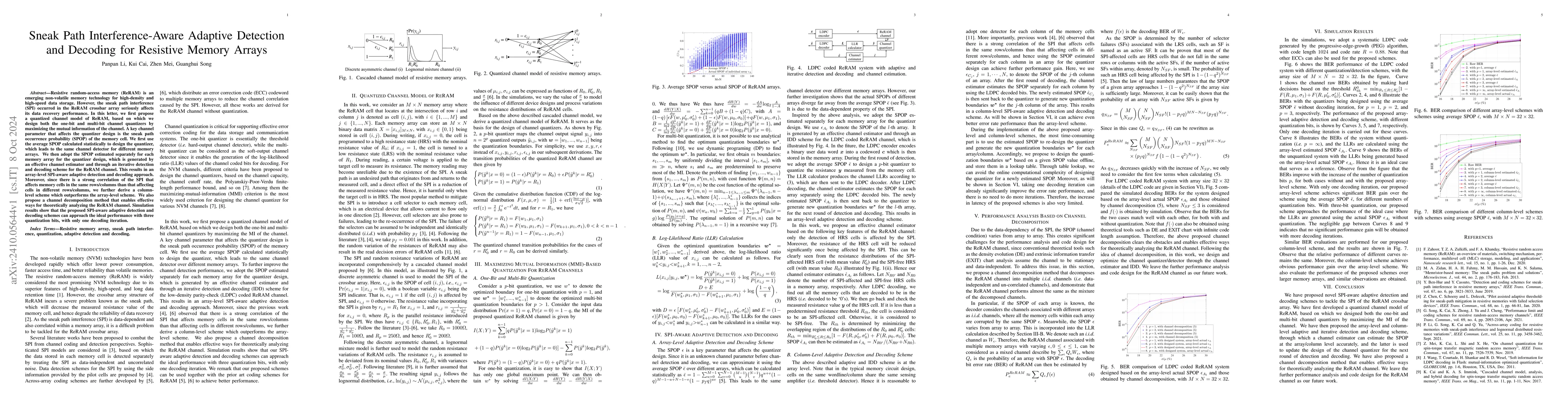 Thumbnail for Sneak Path Interference-Aware Adaptive Detection and Decoding for
  Resistive Memory Arrays