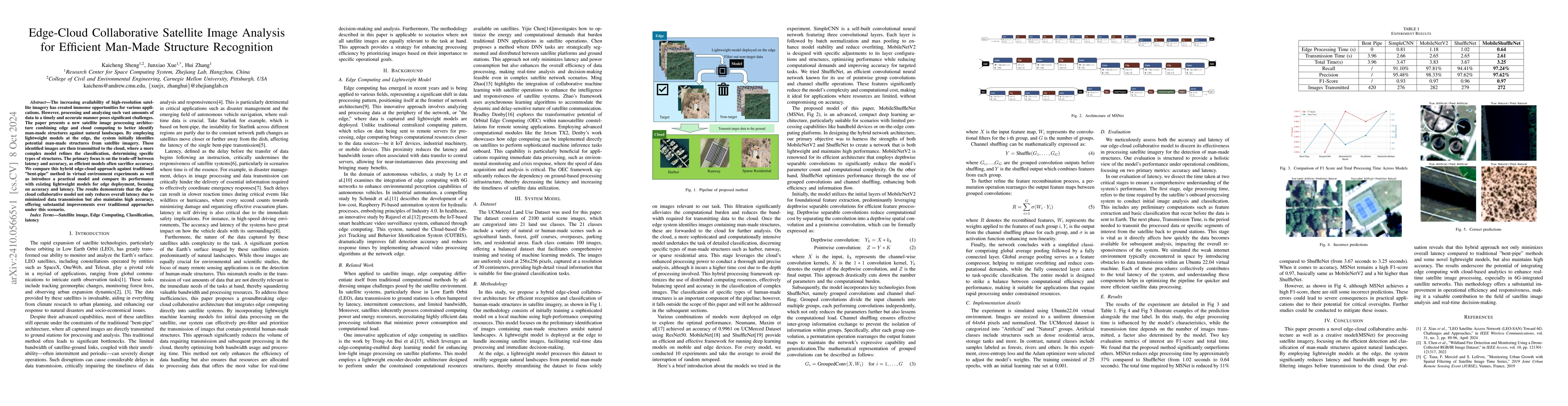Thumbnail for Edge-Cloud Collaborative Satellite Image Analysis for Efficient Man-Made
  Structure Recognition