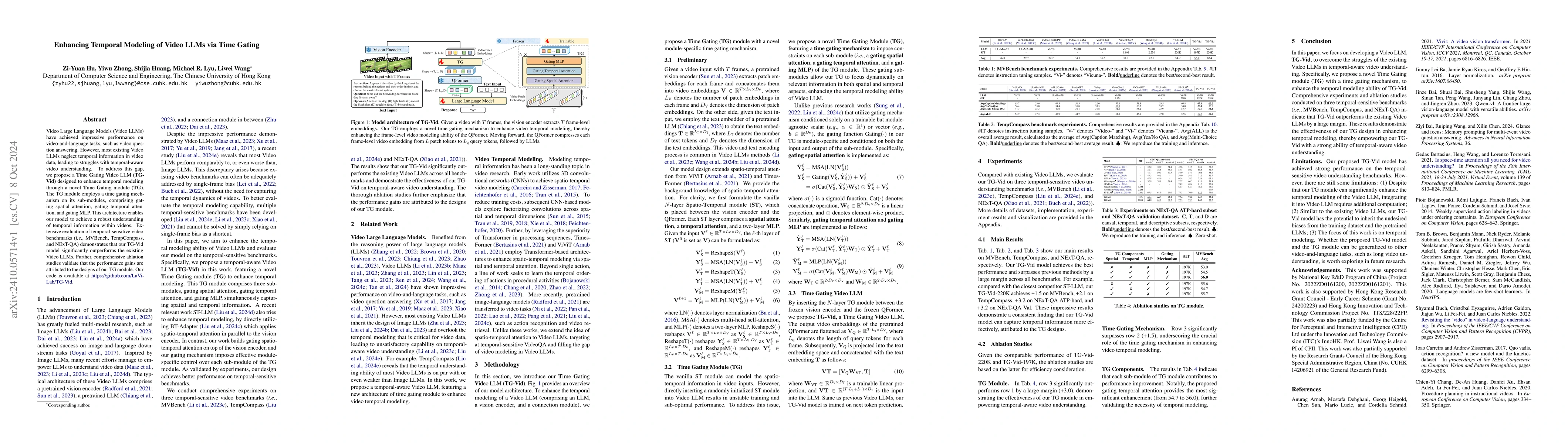 Thumbnail for Enhancing Temporal Modeling of Video LLMs via Time Gating