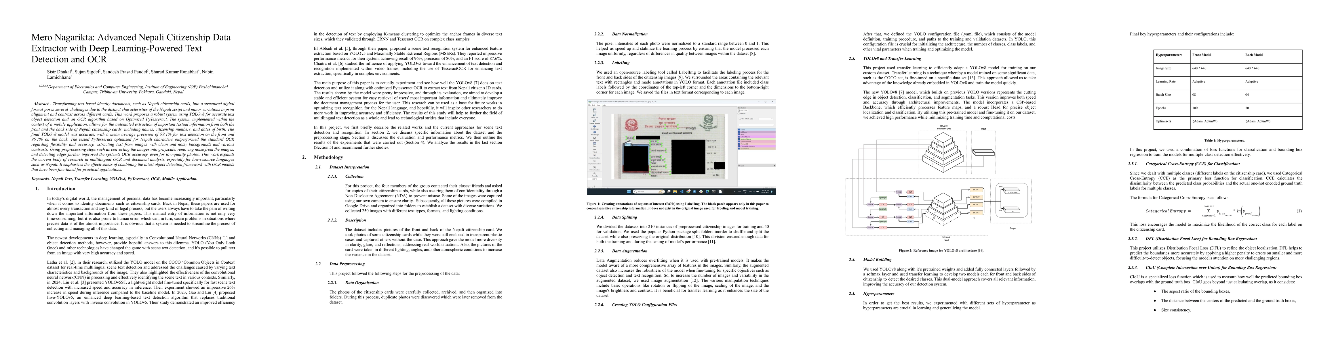 Thumbnail for Mero Nagarikta: Advanced Nepali Citizenship Data Extractor with Deep
  Learning-Powered Text Detection and OCR