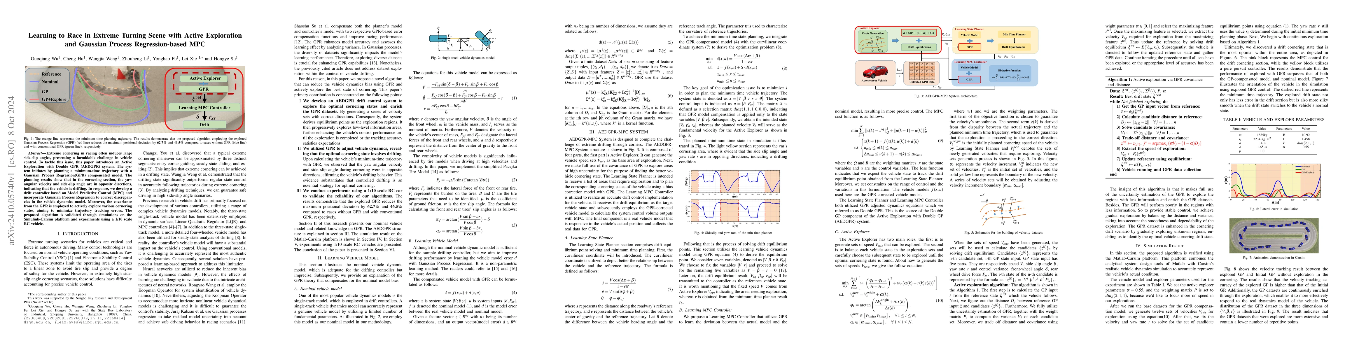 Thumbnail for Learning to Race in Extreme Turning Scene with Active Exploration and
  Gaussian Process Regression-based MPC