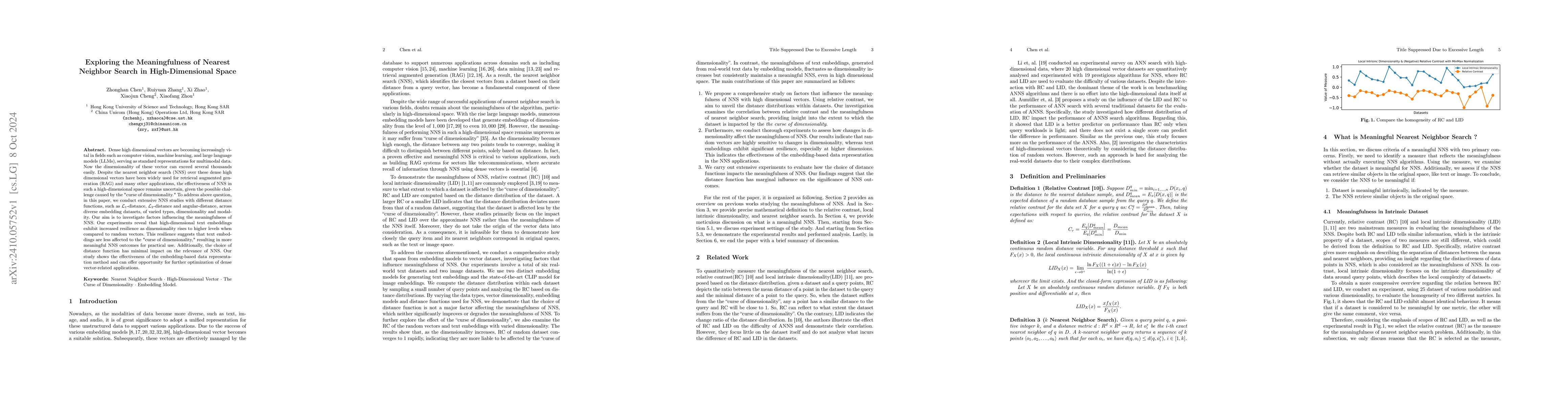 Thumbnail for Exploring the Meaningfulness of Nearest Neighbor Search in
  High-Dimensional Space