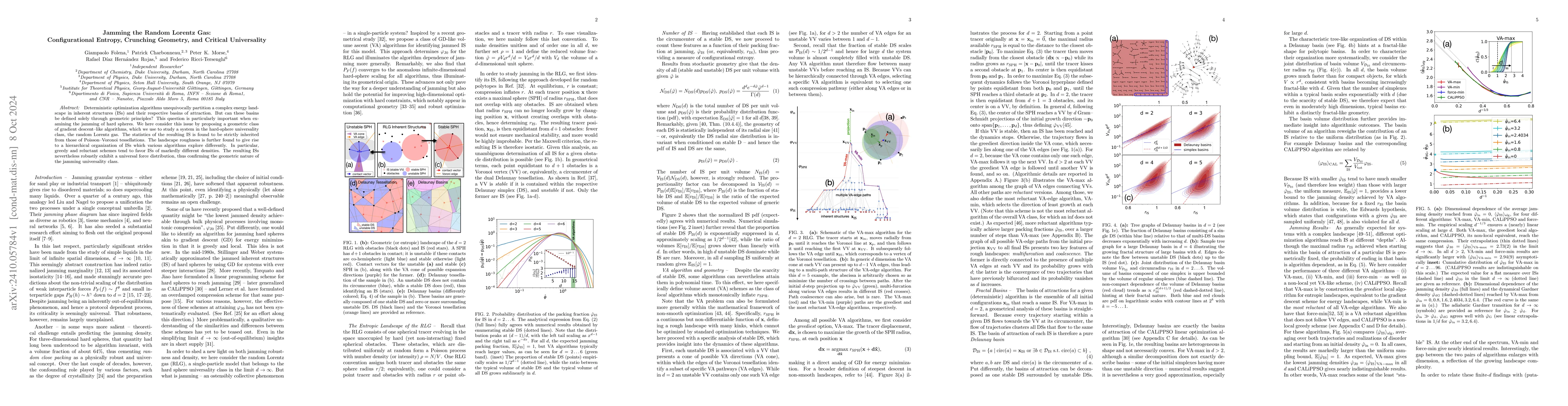 Thumbnail for Jamming the Random Lorentz Gas: Configurational Entropy, Crunching
  Geometry, and Critical Universality