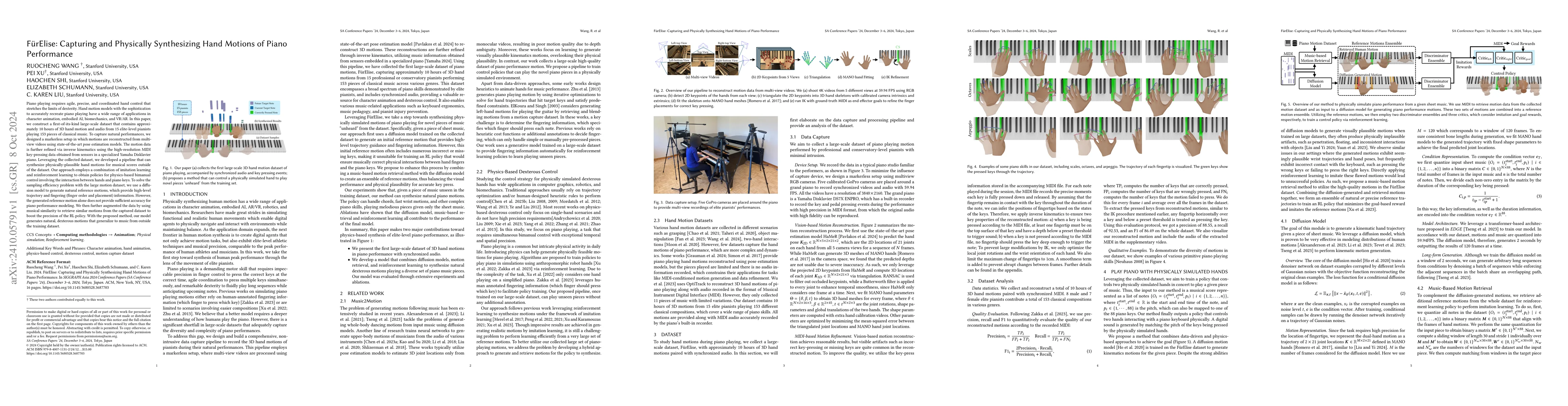 Thumbnail for FürElise: Capturing and Physically Synthesizing Hand Motions of Piano
  Performance