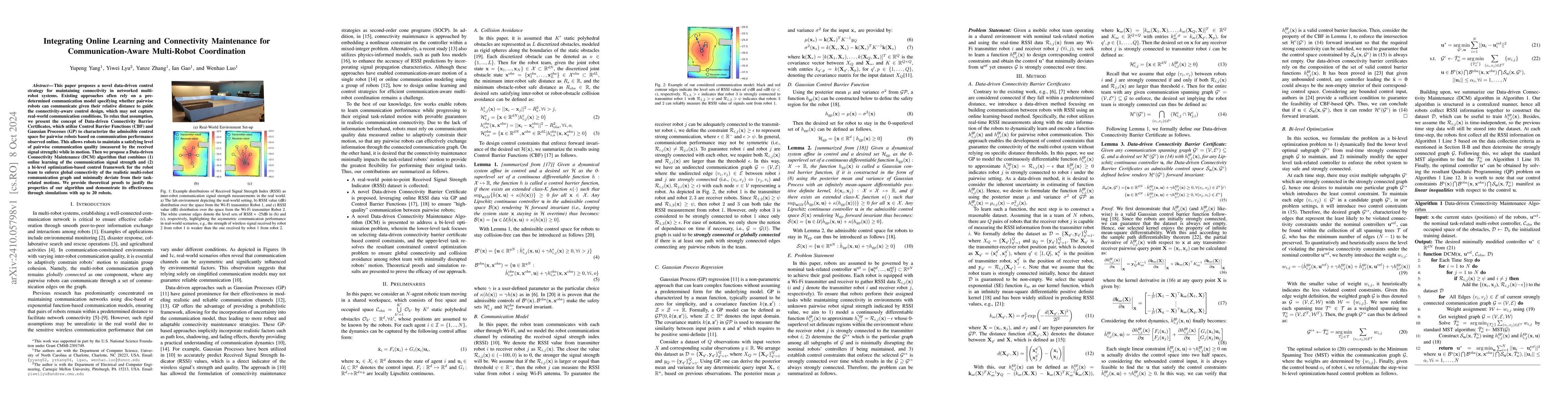 Thumbnail for Integrating Online Learning and Connectivity Maintenance for
  Communication-Aware Multi-Robot Coordination