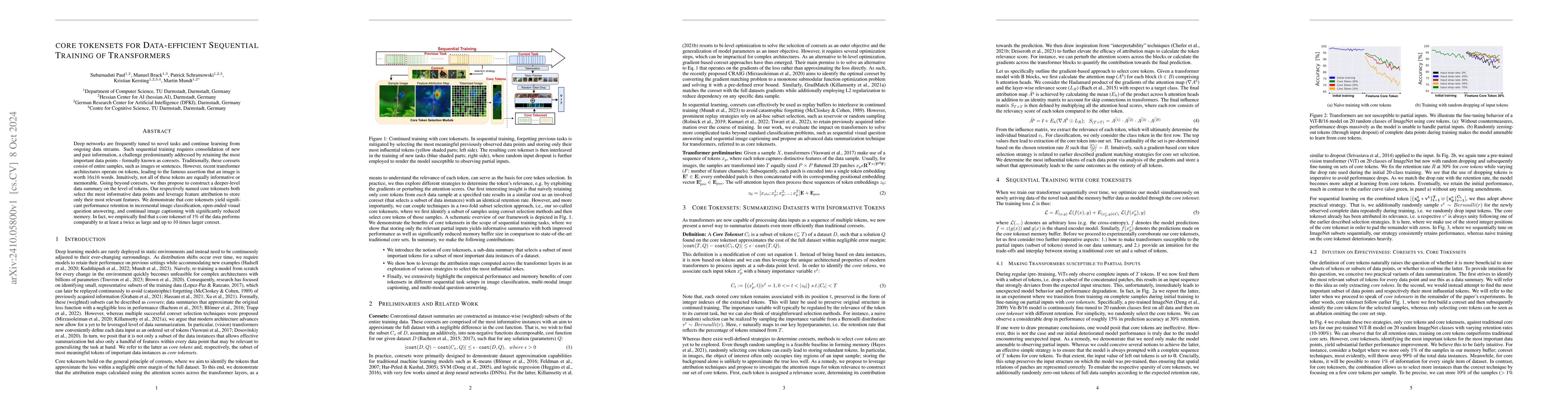 Thumbnail for Core Tokensets for Data-efficient Sequential Training of Transformers