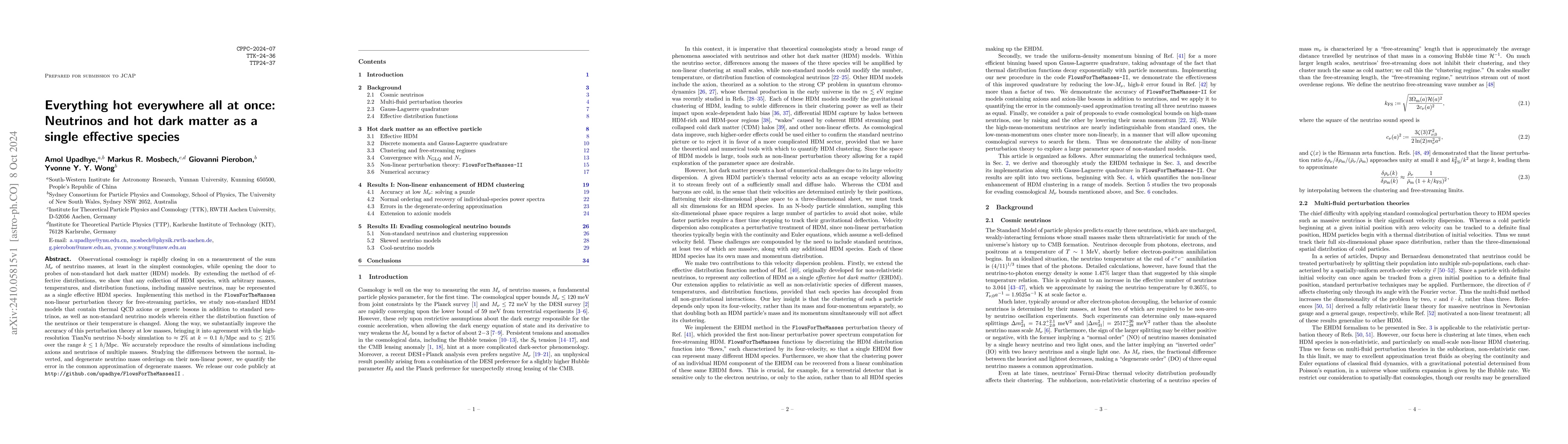 Thumbnail for Everything hot everywhere all at once: Neutrinos and hot dark matter as
  a single effective species
