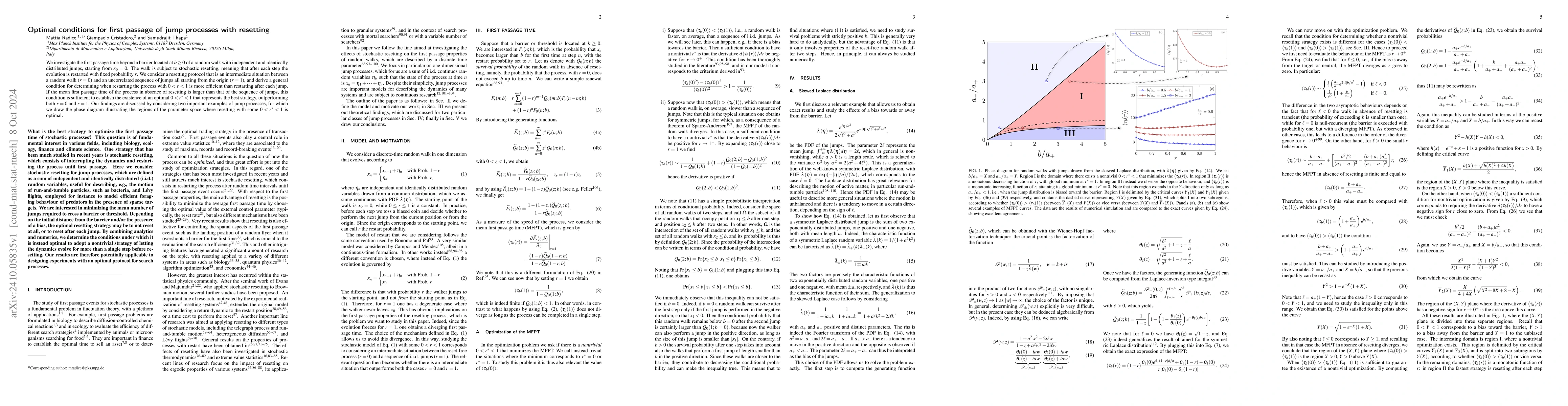 Thumbnail for Optimal conditions for first passage of jump processes with resetting