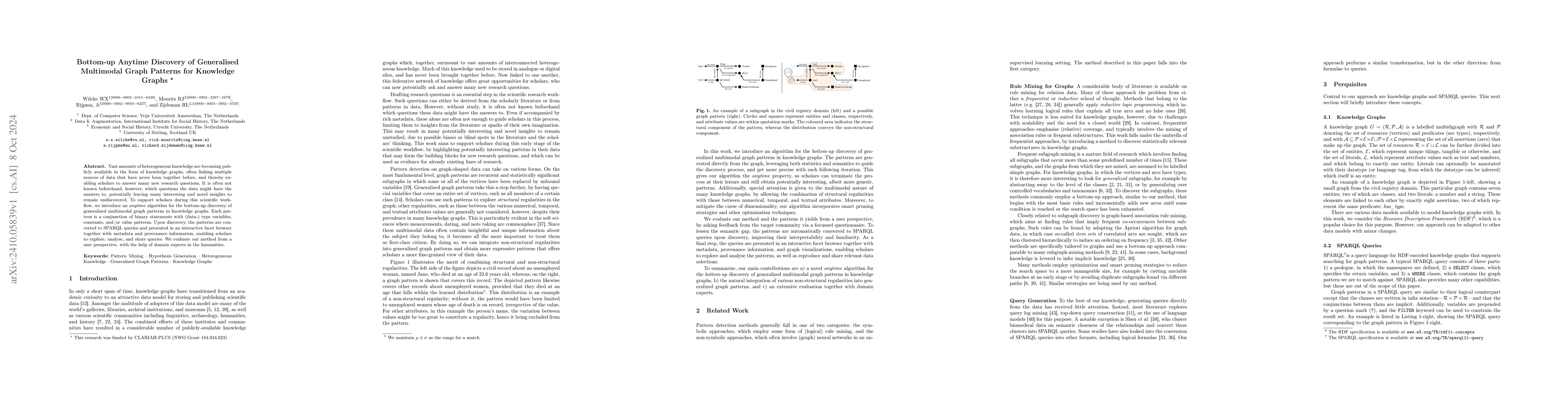 Thumbnail for Bottom-up Anytime Discovery of Generalised Multimodal Graph Patterns for
  Knowledge Graphs