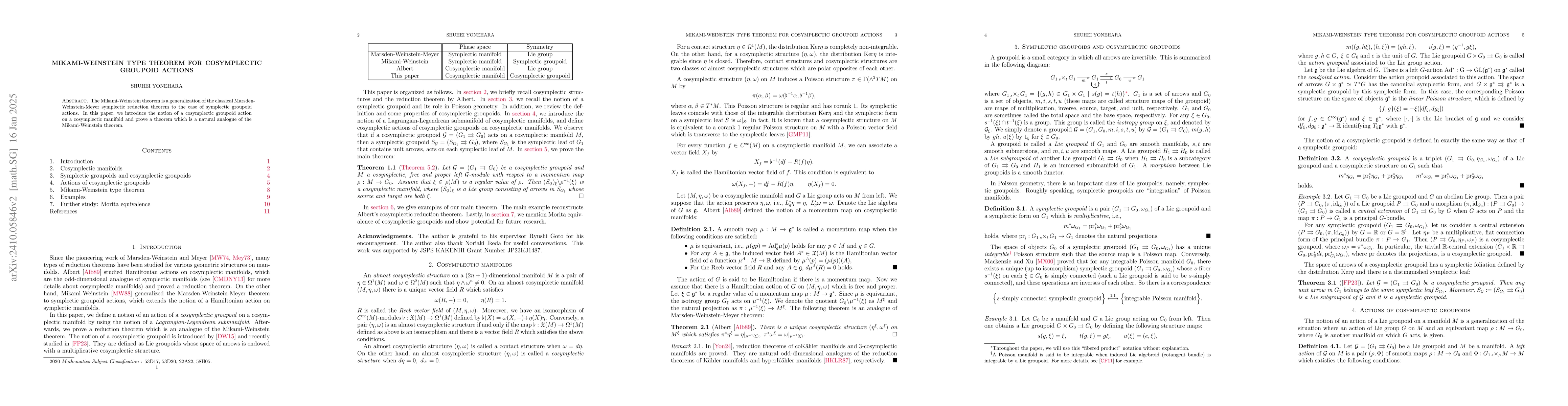 Thumbnail for Mikami-Weinstein type theorem for cosymplectic groupoid actions