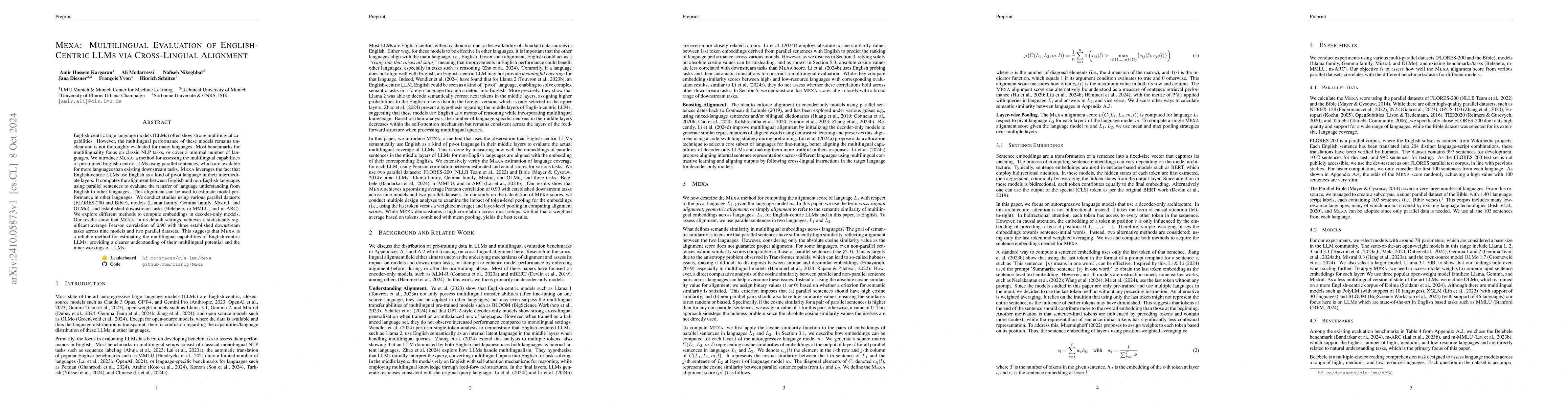 Thumbnail for MEXA: Multilingual Evaluation of English-Centric LLMs via Cross-Lingual
  Alignment