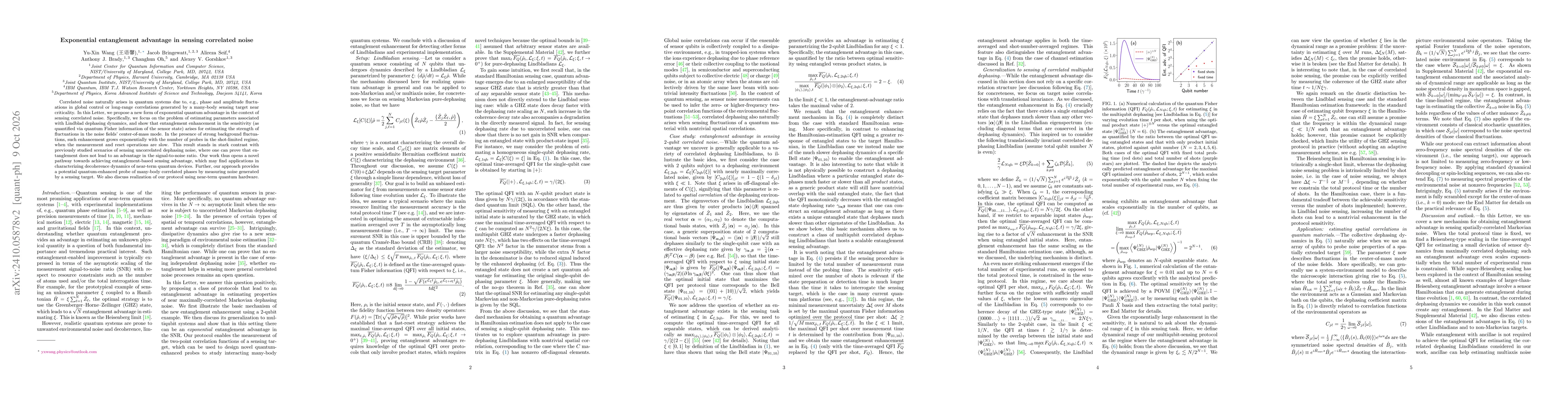 Thumbnail for Exponential entanglement advantage in sensing correlated noise