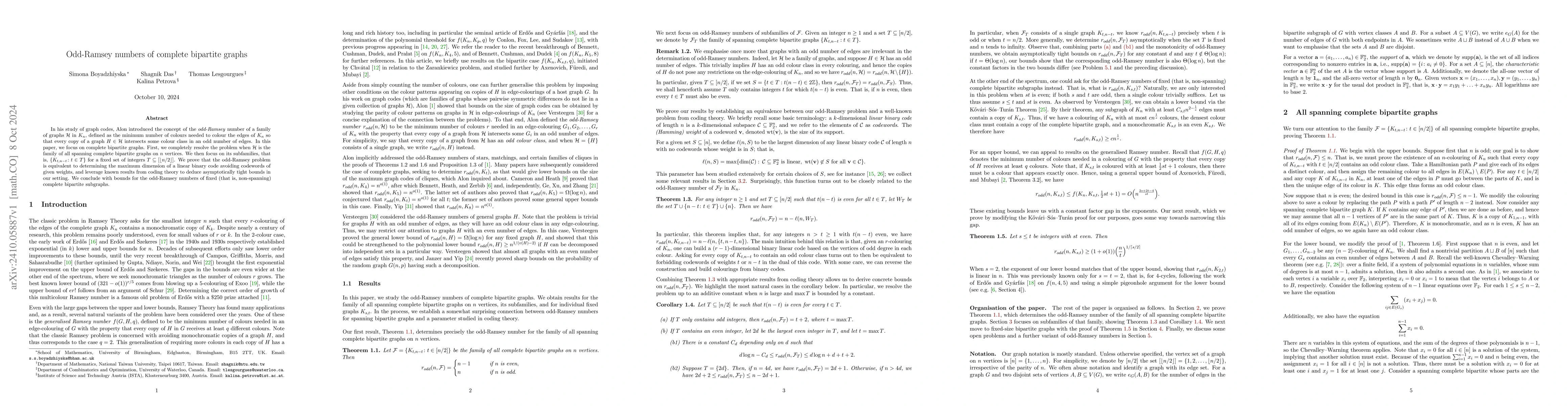 Thumbnail for Odd-Ramsey numbers of complete bipartite graphs