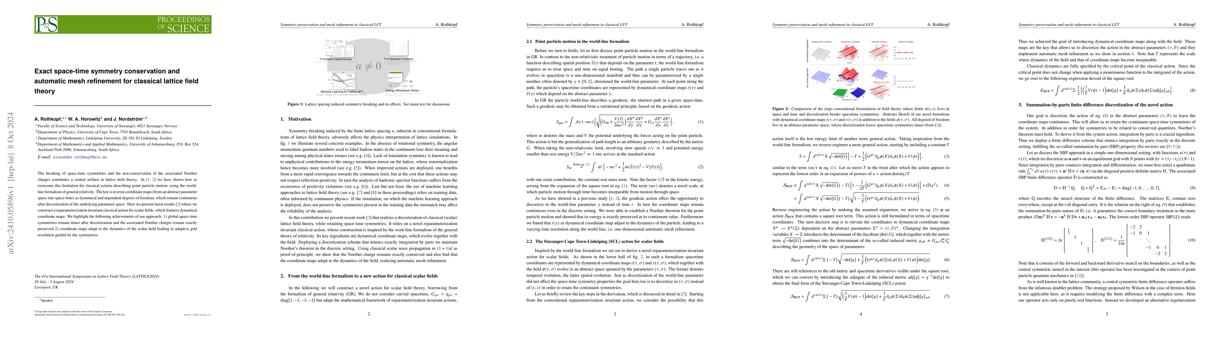 Thumbnail for Exact space-time symmetry conservation and automatic mesh refinement for
  classical lattice field theory