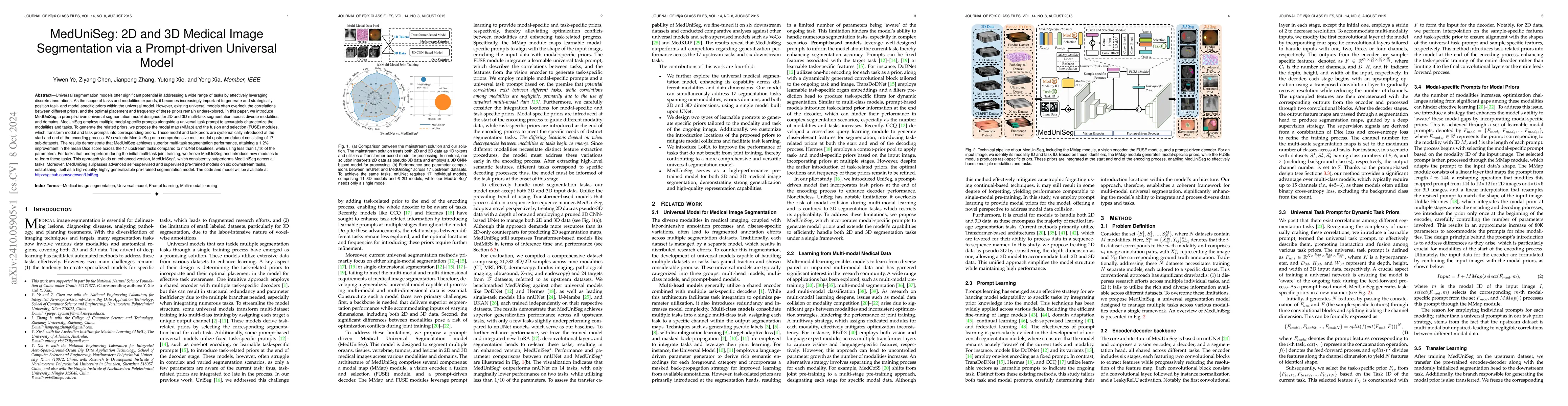Thumbnail for MedUniSeg: 2D and 3D Medical Image Segmentation via a Prompt-driven
  Universal Model