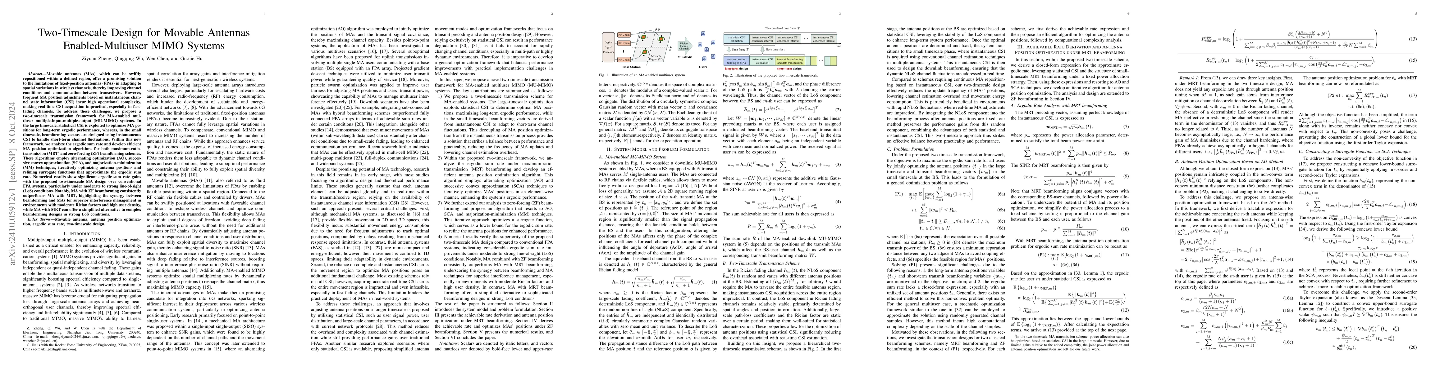 Thumbnail for Two-Timescale Design for Movable Antennas Enabled-Multiuser MIMO Systems