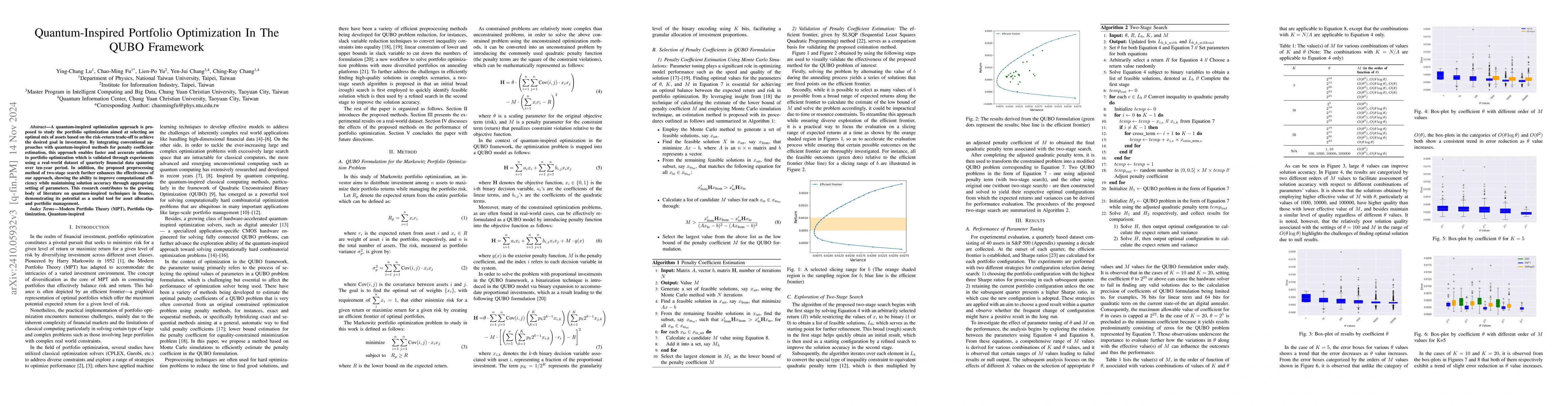 Thumbnail for Quantum-Inspired Portfolio Optimization In The QUBO Framework