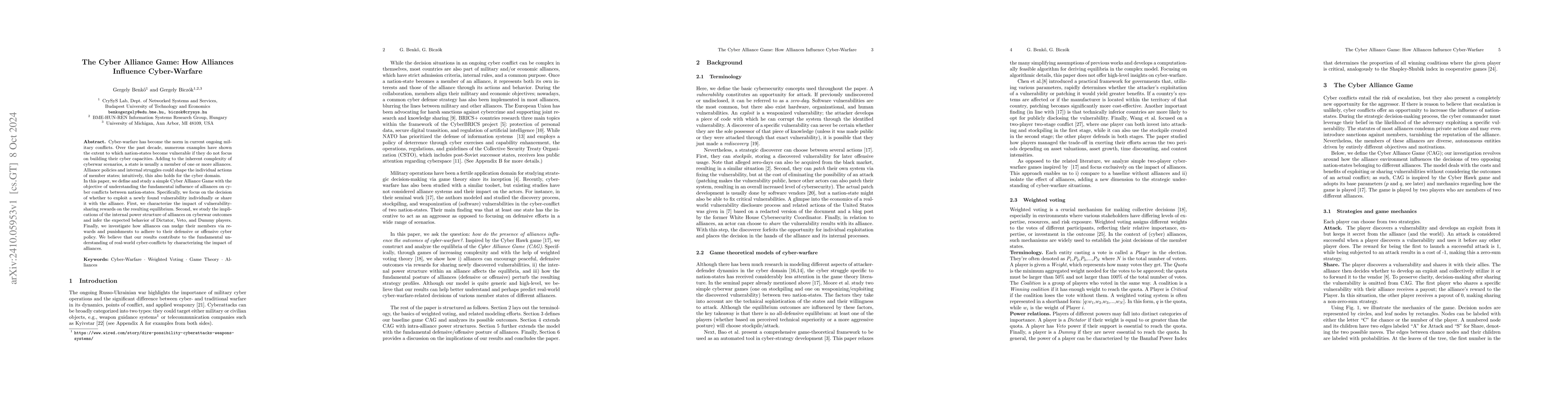 Thumbnail for The Cyber Alliance Game: How Alliances Influence Cyber-Warfare