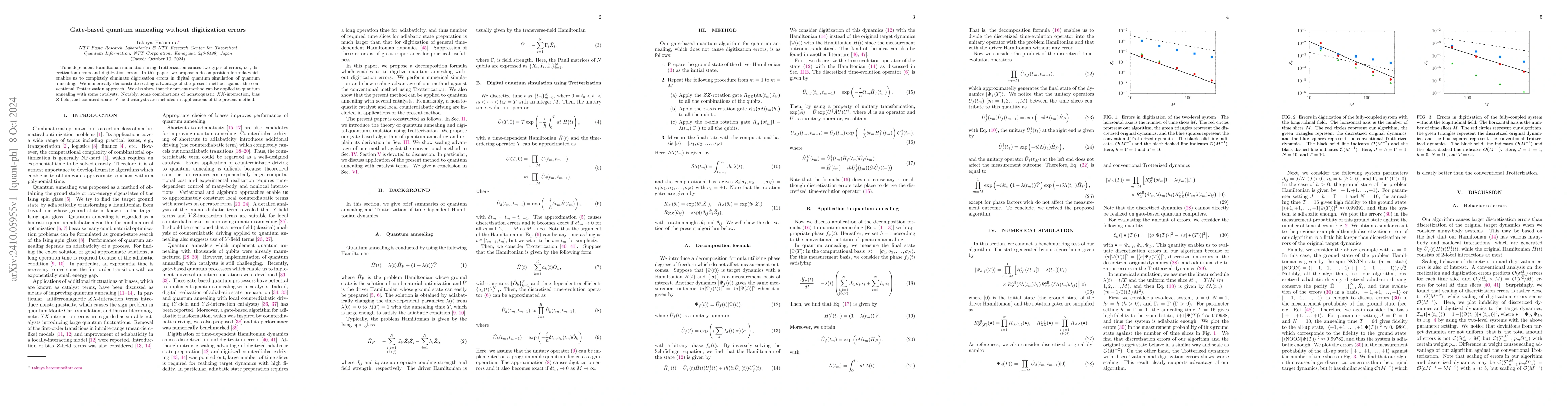 Thumbnail for Gate-based quantum annealing without digitization errors