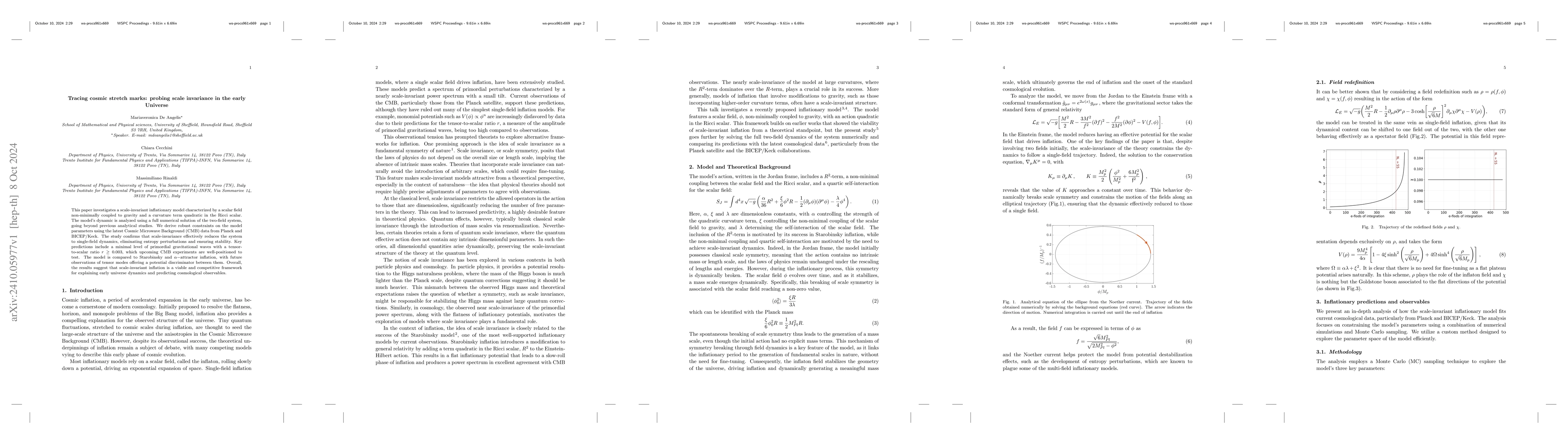Thumbnail for Tracing cosmic stretch marks: probing scale invariance in the early
  Universe