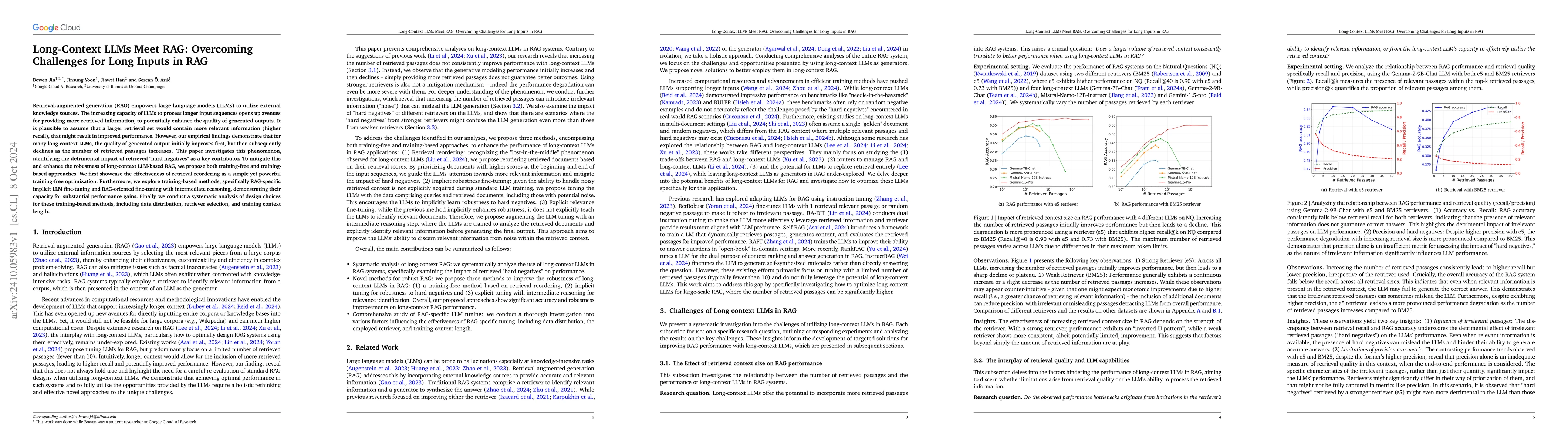 Thumbnail for Long-Context LLMs Meet RAG: Overcoming Challenges for Long Inputs in RAG