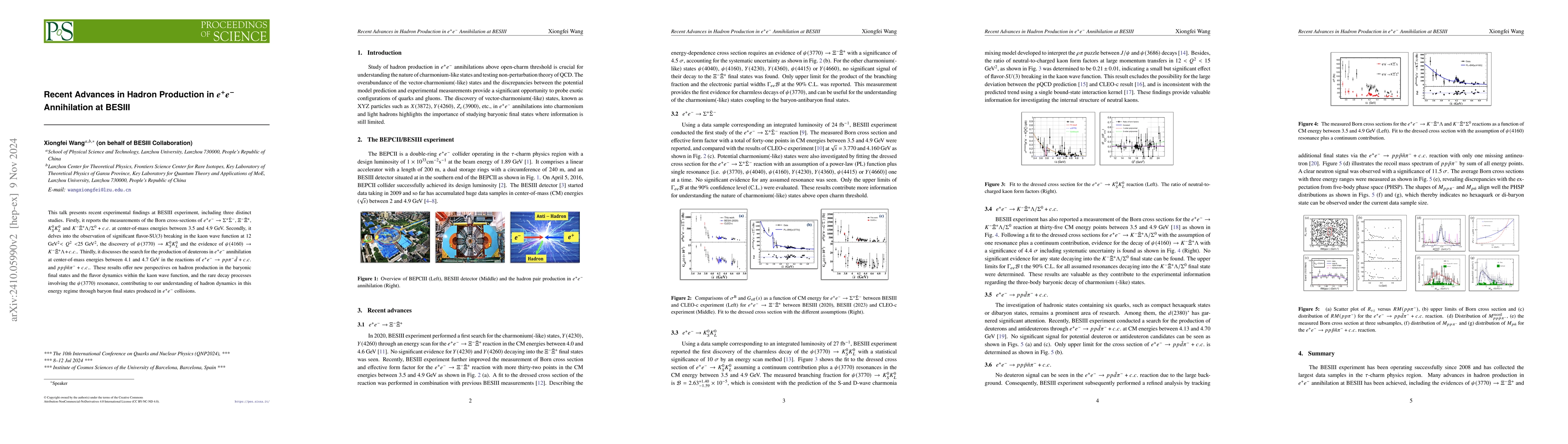 Thumbnail for Recent Advances in Hadron Production in $e^+e^-$ Annihilation at BESIII