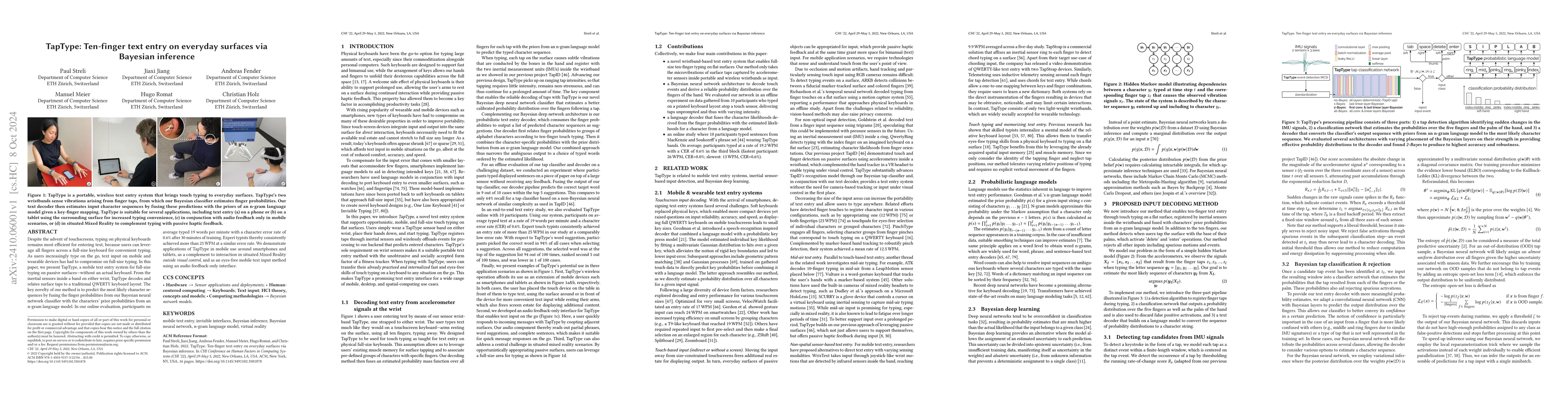 Thumbnail for TapType: Ten-finger text entry on everyday surfaces via Bayesian
  inference