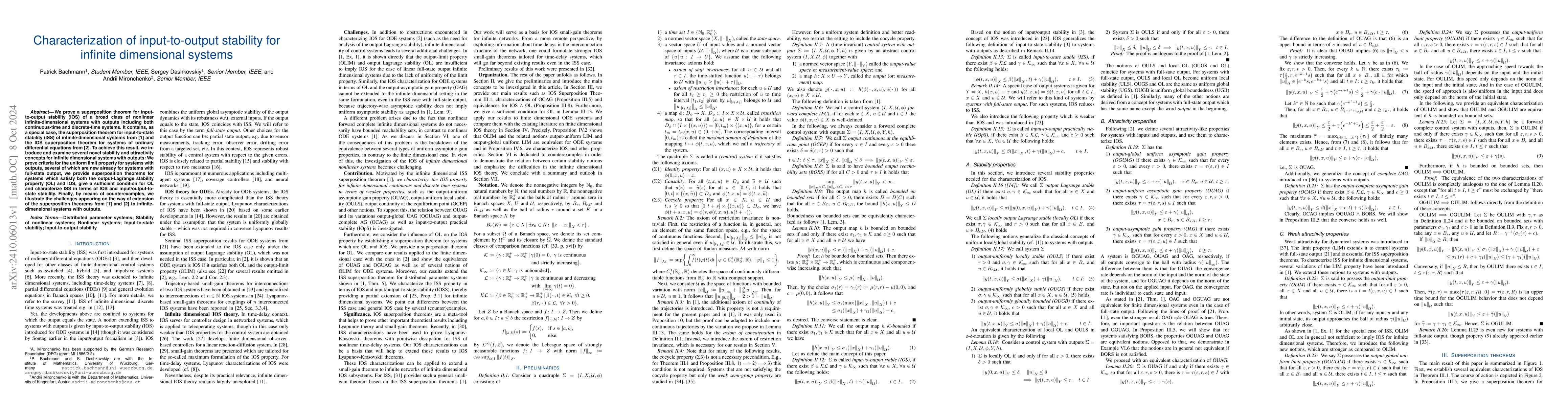 Thumbnail for Characterization of input-to-output stability for infinite dimensional
  systems