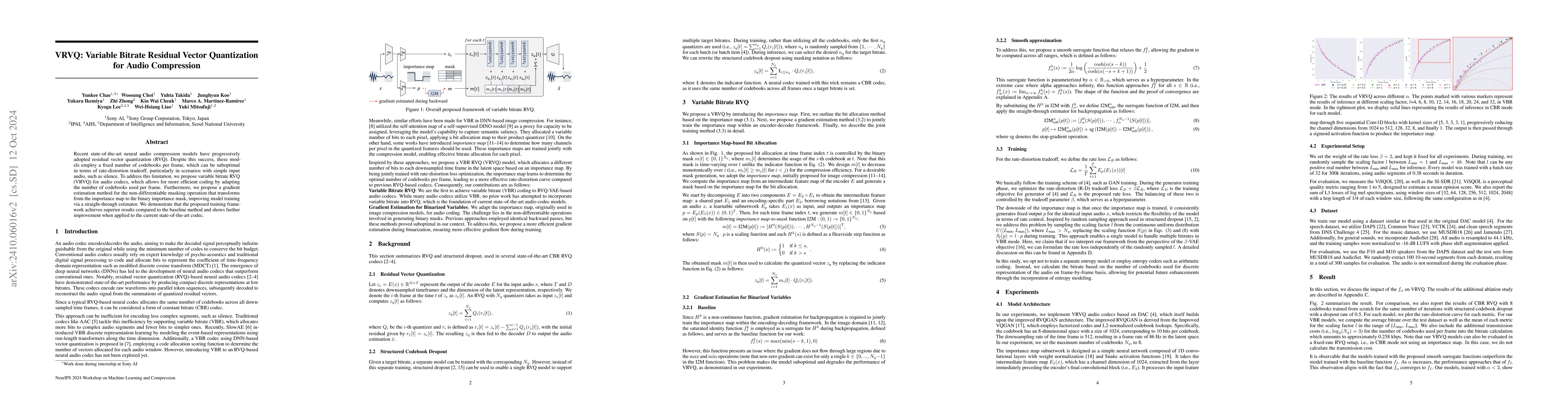 Thumbnail for Variable Bitrate Residual Vector Quantization for Audio Coding