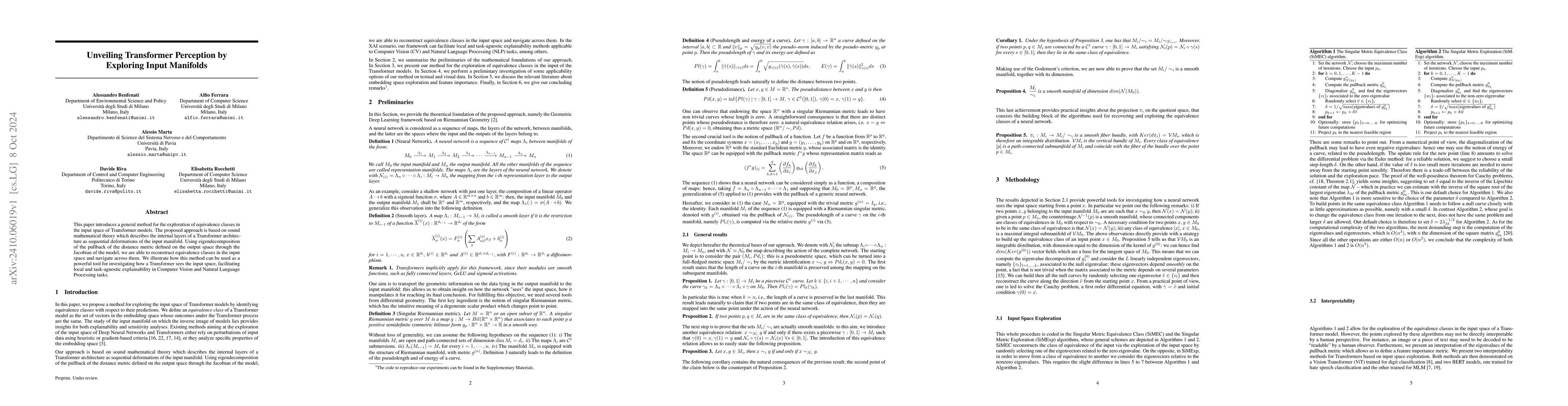 Thumbnail for Unveiling Transformer Perception by Exploring Input Manifolds