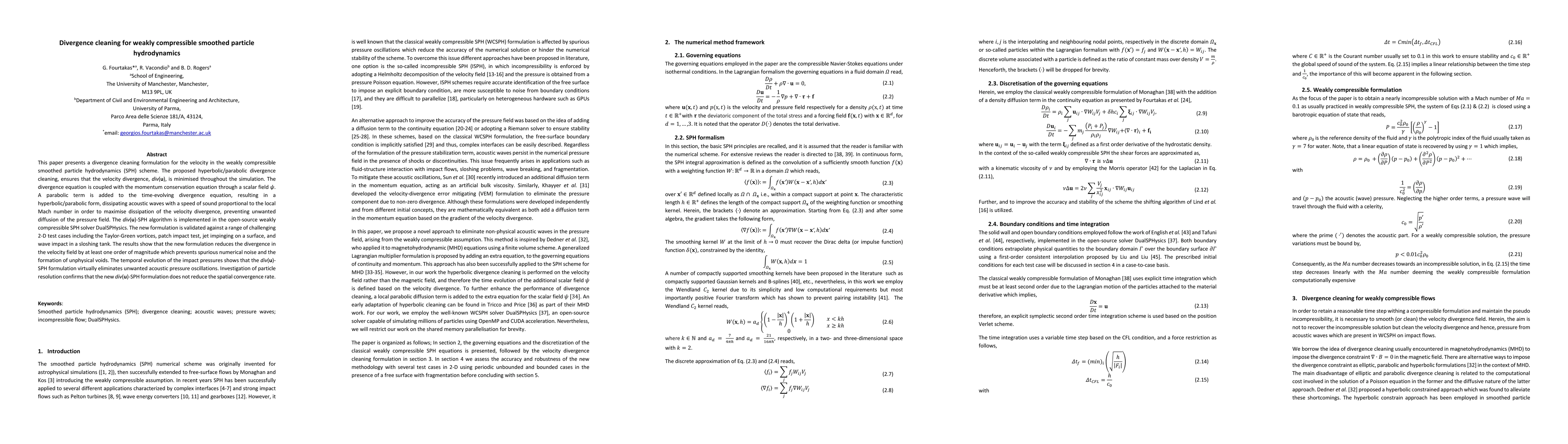 Thumbnail for Divergence cleaning for weakly compressible smoothed particle
  hydrodynamics