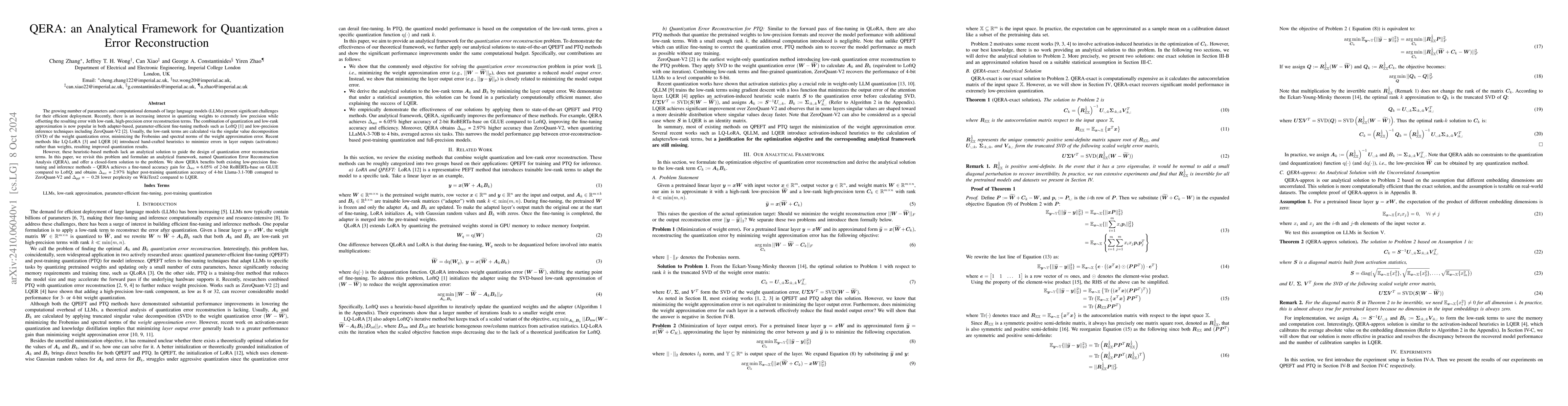 Thumbnail for QERA: an Analytical Framework for Quantization Error Reconstruction